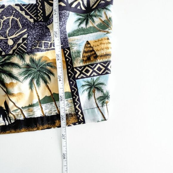 Winnie Fashion Mens Casual Shirt Summer Tropical Print Button Down Brown Medium - Picture 5 of 6